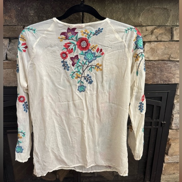 JOHNNY WAS KIKIMU HEAVILY EMBROIDERED BLOUSE TUNIC BOHO MSRP $268usd - Picture 4 of 6